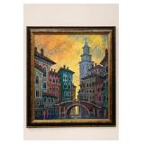Venetian Scene Textured Board Print