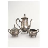 Three-Piece Silverplate Tea Set