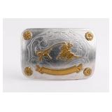 Nickel Silver Western Motif Belt Buckle