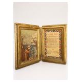 Gold Gilt Double Picture Frame With Prayer