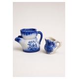 Ironstone Blue Transferware Creamer Set