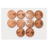 10 Copper Walking Liberty Rounds 10oz Total