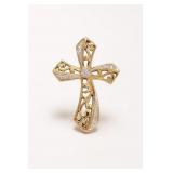 Sterling Silver Cross Pendant with Filigree