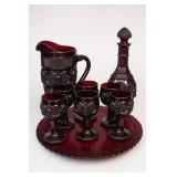 Avon Cape Cod Ruby Red Glass Set