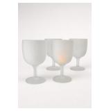 6 Frosted Glass Goblets
