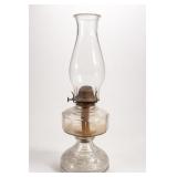 Clear Glass Oil Lamp with Metal Burner