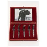 5 Animal Head Handle Daggers in Case