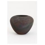 Leslie Mitchell Signed Raku Pottery Vase