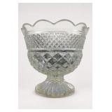 Pressed Glass Pedestal Compote Dish w Marbles