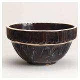 Brown Glazed Stoneware Mixing Bowl USA
