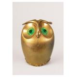 Vintage Napier Goldtone Owl Coin Bank