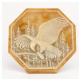 Octagonal Incolay Jewelry Box with Eagle
