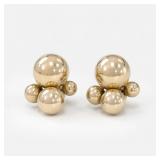 Bartek Signed Silver Clip-On Earrings