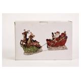 Santa Sleigh and Reindeer Ceramic Figurine