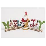 Santa and Snowman Holiday Figurines Set