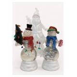 Light-Up Snowman Glitter Globes