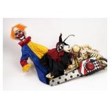 Halloween Decor Lot: Clown, Skeletons, Props