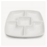 Mainstays White Porcelain Divided Serving Pl