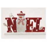 NOEL Snowman Wood Holiday Decor