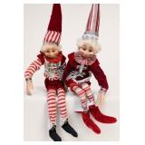 Christmas Elf Dolls With Striped Outf