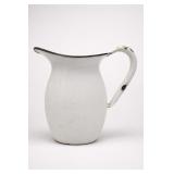 White Enamelware Water Pitcher