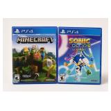 PS4 Minecraft and Sonic Colors Ultimate