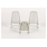 3 Clear Glass Insulators