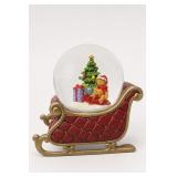 Christmas Sleigh Snow Globe With Bear