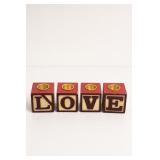 LOVE Letter Block Candle Holders Set