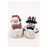 Ceramic Snowman Figurines