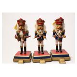 3 Wooden Soldier Nutcracker Holders