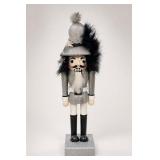 Glittered Soldier Nutcracker with Feather Acc