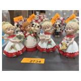 Four Christmas Angel Figurines