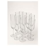 9 Clear Glass Champagne Flutes