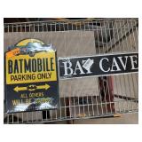 Batman Metal Sign Lot: Batmobile & Bat Cave