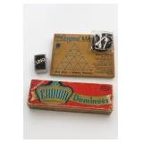 Game Set With Halsam Dominoes, UNO, IQ Tester