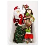 Christmas Dï¿½cor Lot With Santa, Elf, Tree