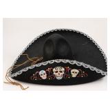 Black Day of the Dead Sombrero Hat