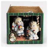 2 Angel Ceramic Bell Ornaments