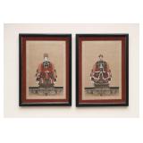 Chinese Ancestor Portraits Husband & Wife Original