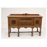 Wood Sideboard Buffet With Turned Legs