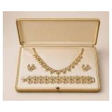 Gold-Tone Necklace, Bracelet, and Earrings