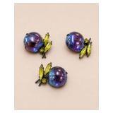 Vintage Austria Glass Fruit Brooch and Earrings