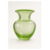 Reed & Barton Green Glass Crystal Vase