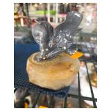 Ron Lee Elephant Sculpture on Onyx Base