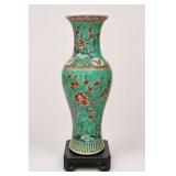 Chinese Famille Verte Porcelain Baluster Vase