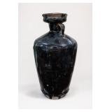Black Glazed Stoneware Bottle