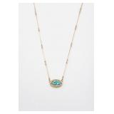 Lucky Turquoise Gold-Tone Necklace