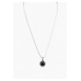 Sterling Silver Necklace with Black Oval Drop
