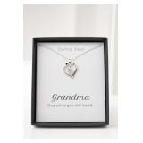 Sterling Silver Grandma Heart Necklace